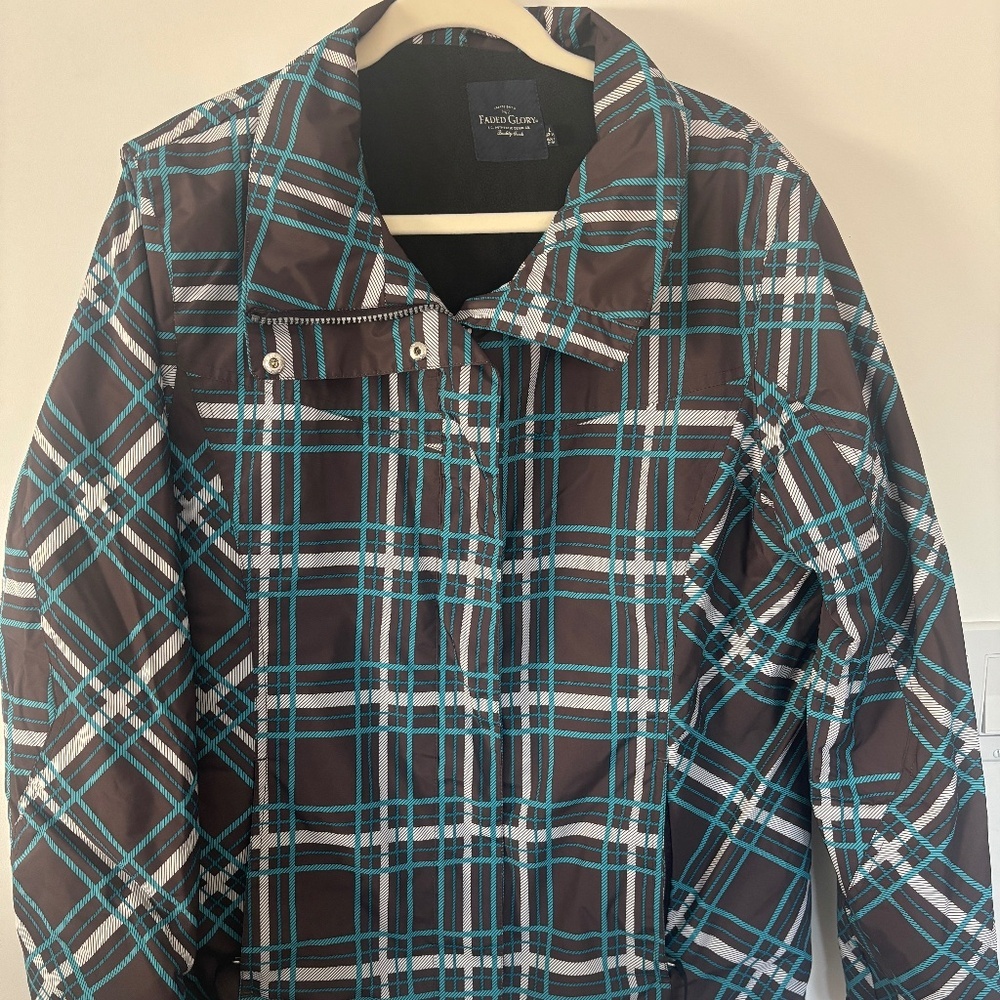 Faded Glory Plaid Jacket • Women’s Large (12–14) • Excellent